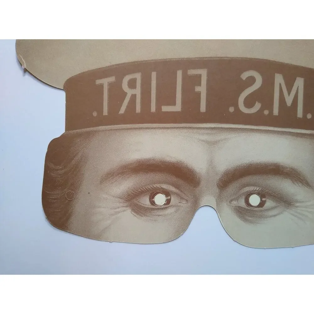 Vintage HMS FLIRT Sailor Paper Mask Eye Mask Costume Reenactment Theater Prop